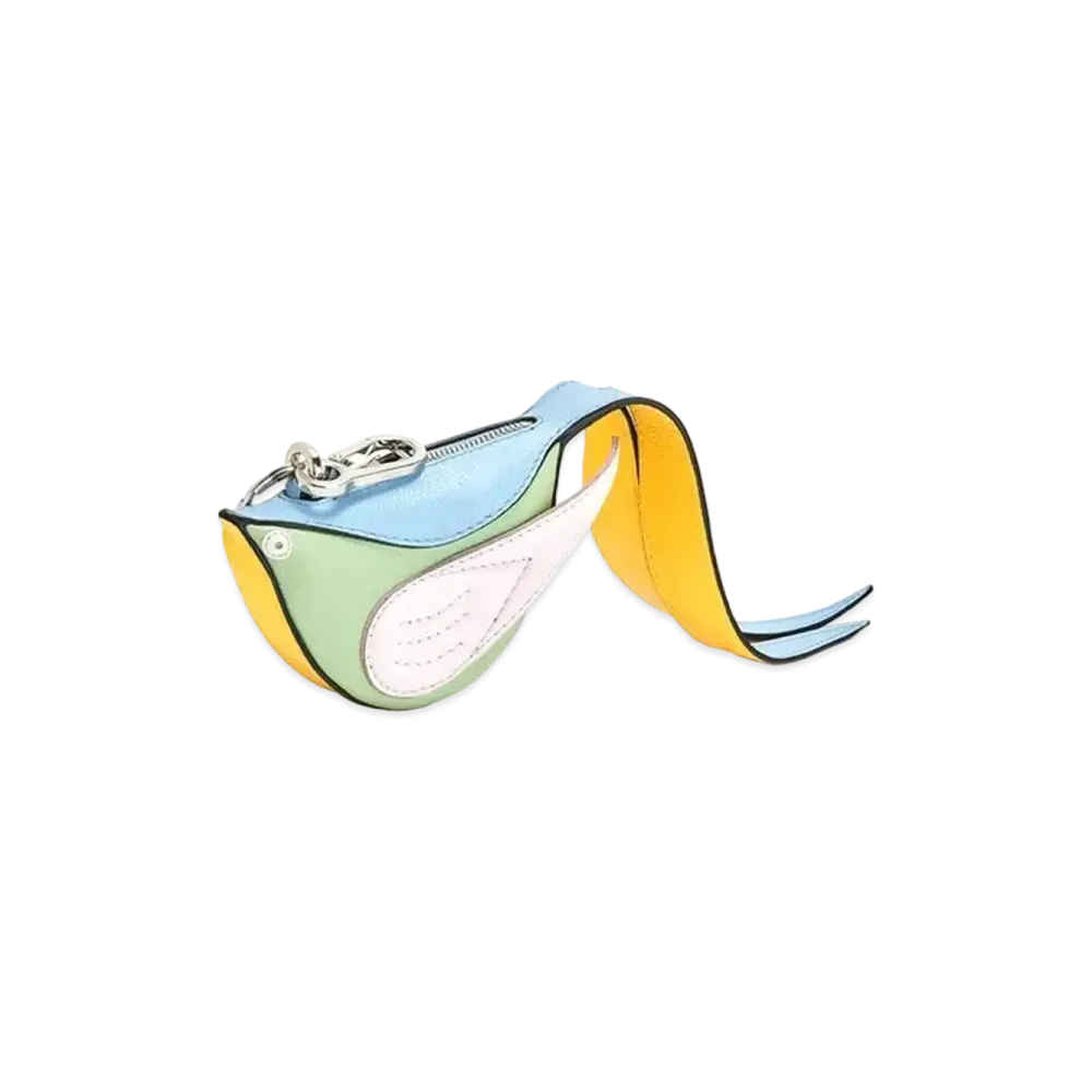 LOEWE Bird Charm In Calfskin "Kaolin / Sage"