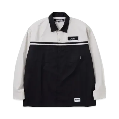 NEIGHBORHOOD Two Tone Work Shirt LS "Black/Beige"