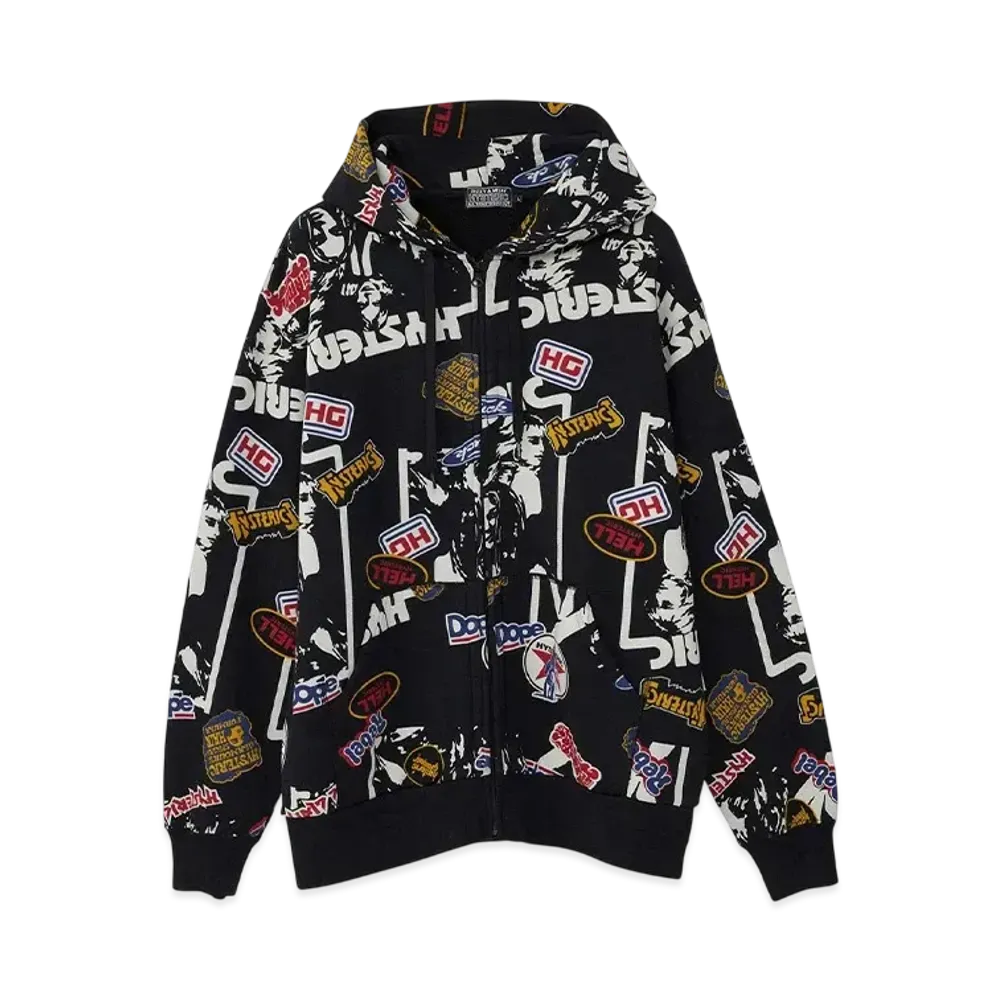HYSTERIC GLAMOUR 4Girls Pattern Hoodie "Black"