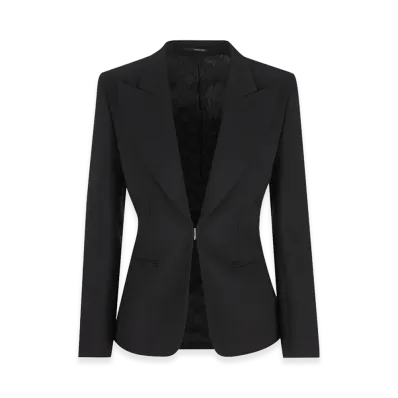 GUCCI Women's Stretch Wool Blend Blazer "Black"