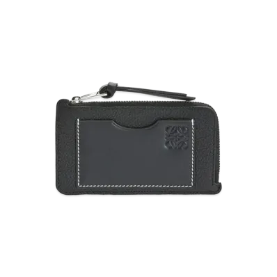 LOEWE Coin Cardholder In Soft Grained Calfskin "Black"