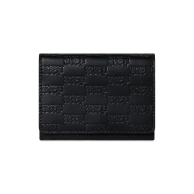 BlackEyePatch 3 Letter OE Embossed Leather Card Case "Black"