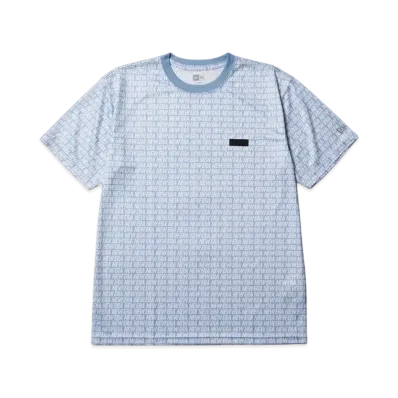 NEW ERA Performance Apparel Short Sleeve Tech T-Shirt Allover Regular Fit "Light Blue"