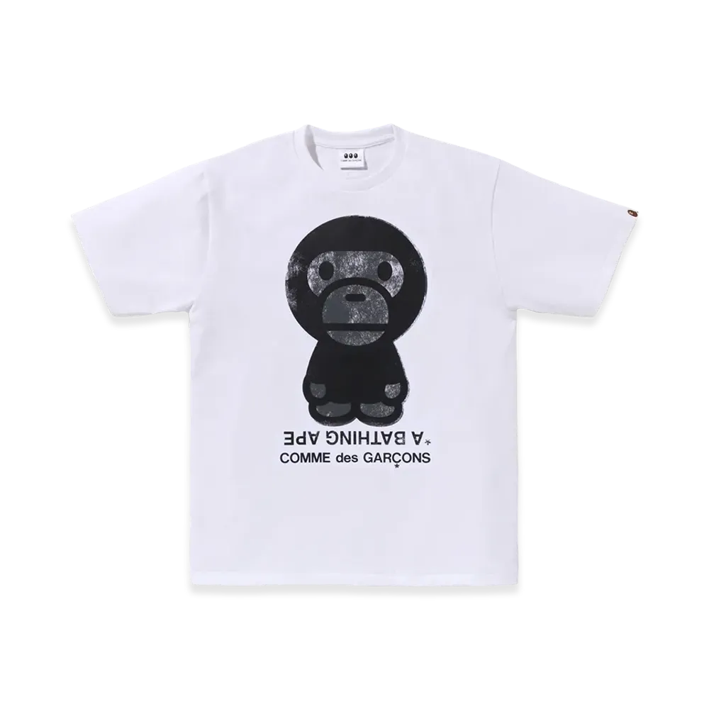 A BATHING APE x COMME des GARCONS Big Baby Milo Tee "White"