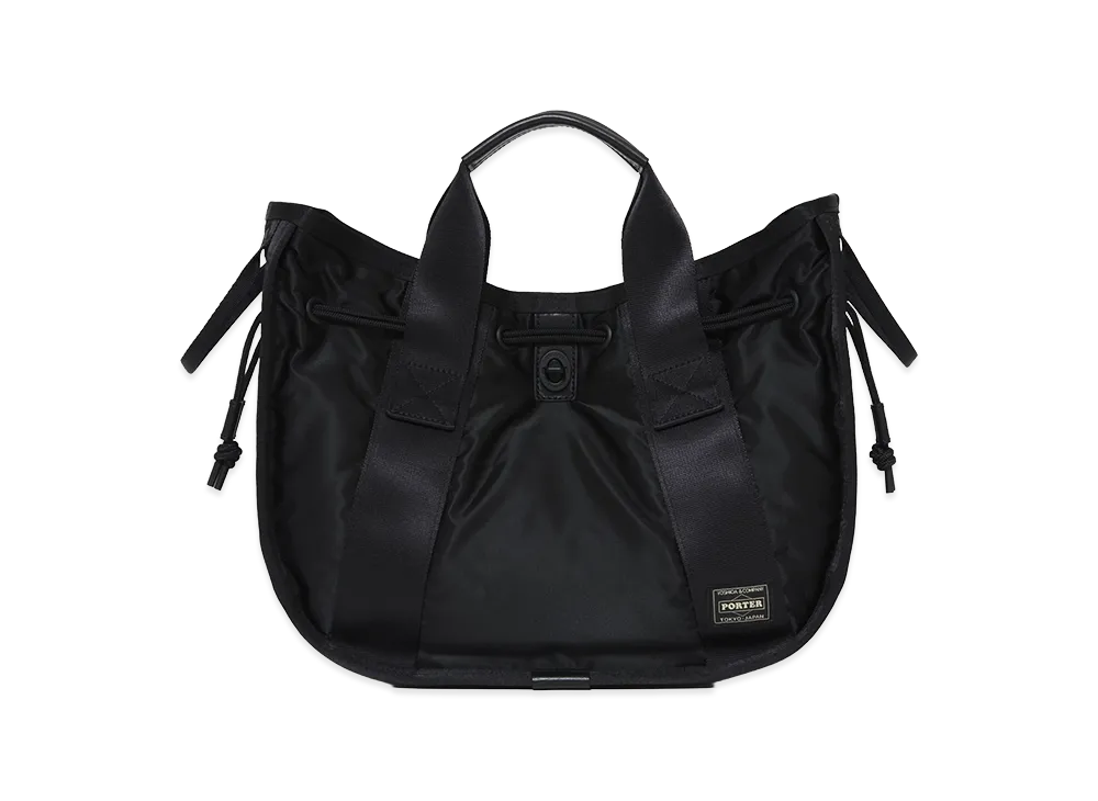 PORTER Bounce Drawstring Tote Bag "Black"