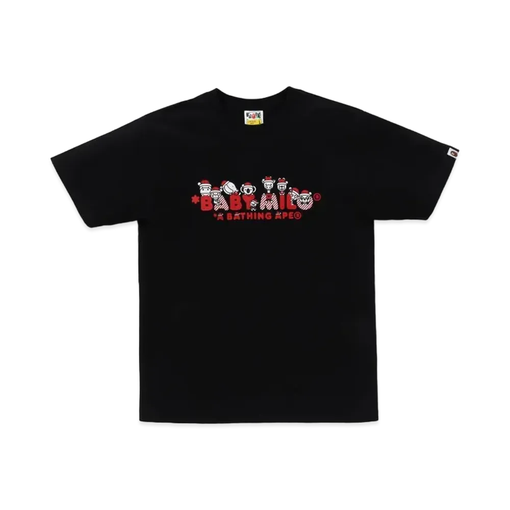 A BATHING APE Christmas Baby Milo Tee "Black"