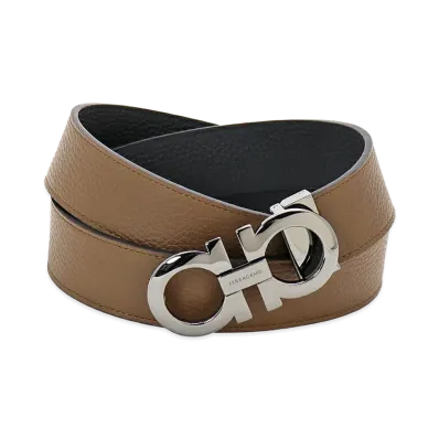 Salvatore Ferragamo Reversible Belt "Brown Sugar/Nero"