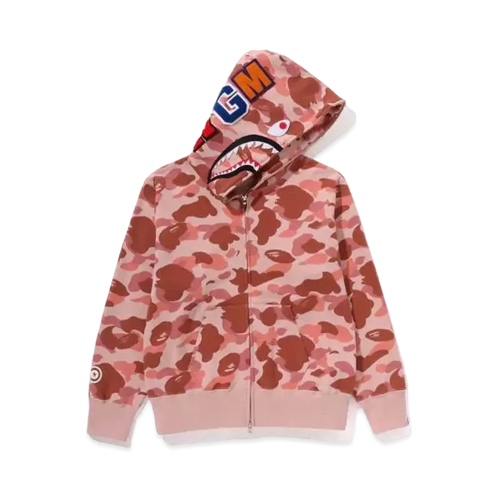 A BATHING APE 1st Camo Shark Full Zip Hoodie "Pink"