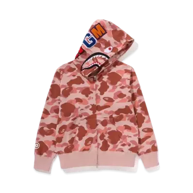 A BATHING APE 1st Camo Shark Full Zip Hoodie "Pink"