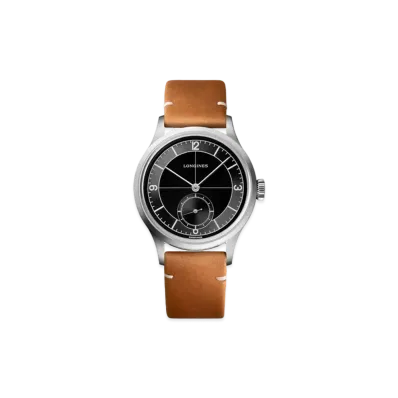 Longines Heritage Classic Sector Dial 38.50mm "Black/Stainless Steel/Brown" L2.828.4.53.2