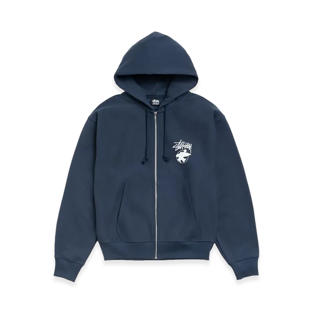 Stussy Long Haul Zip Hoodie "Navy"