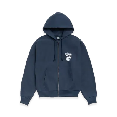 Stussy Long Haul Zip Hoodie "Navy"
