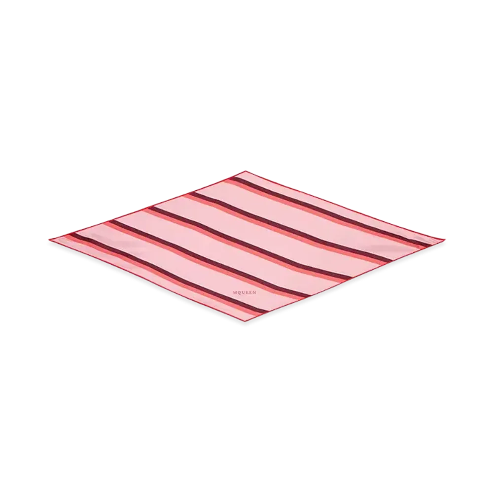 Alexander McQUEEN College Stripe Rosange Scarf "Pink/Red"