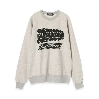 HYSTERIC GLAMOUR Fire Logo Sweatshirt "Top Gray"