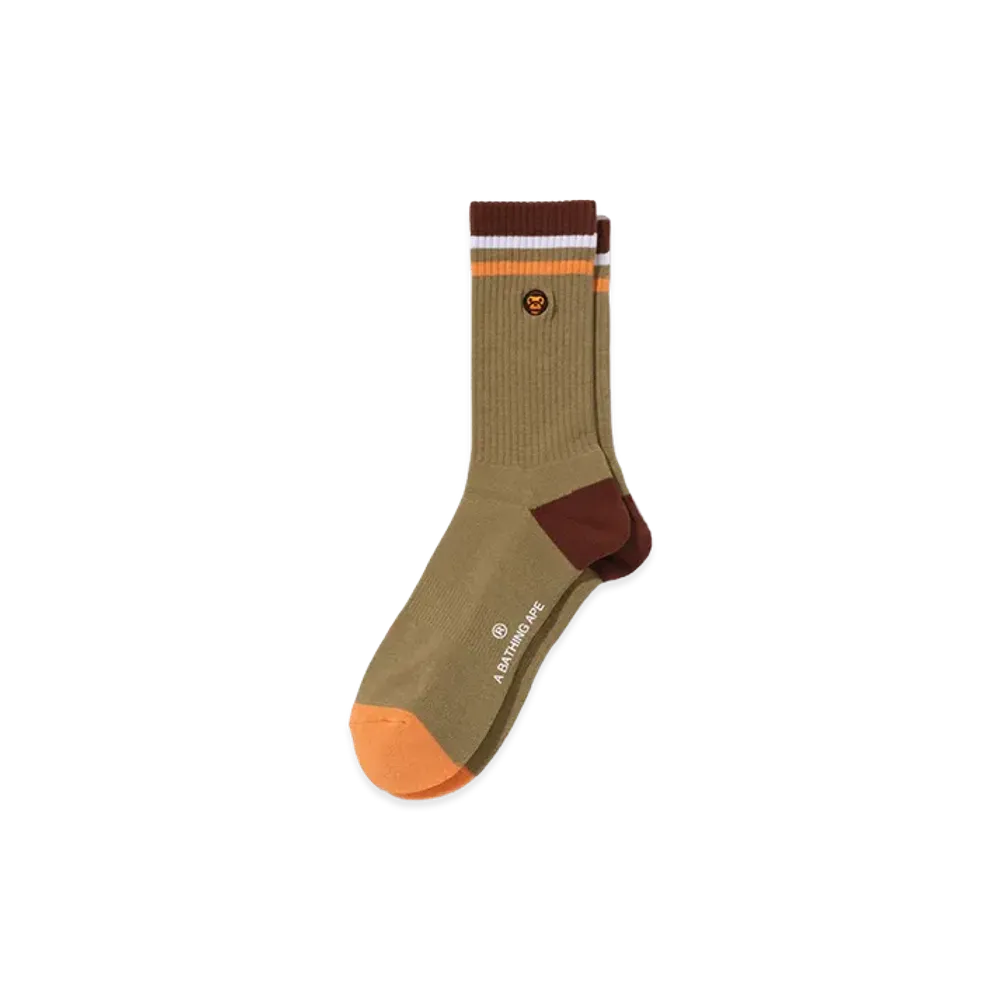 A BATHING APE Baby Milo Line Socks "Beige"