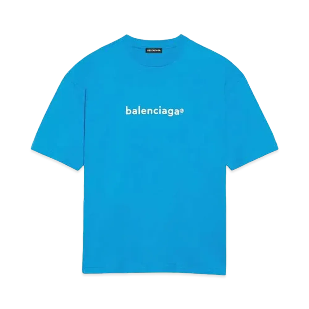 BALENCIAGA New Copyright Large Fit T-shrit "Blue"