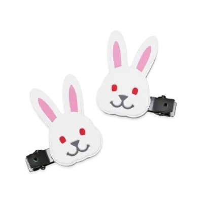 FR2 Rabbit Hair Clip Set "White"