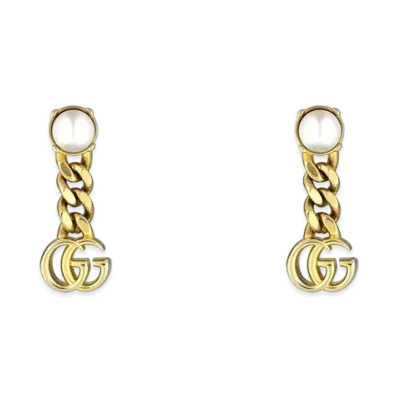GUCCI Pearl Double G Earrings