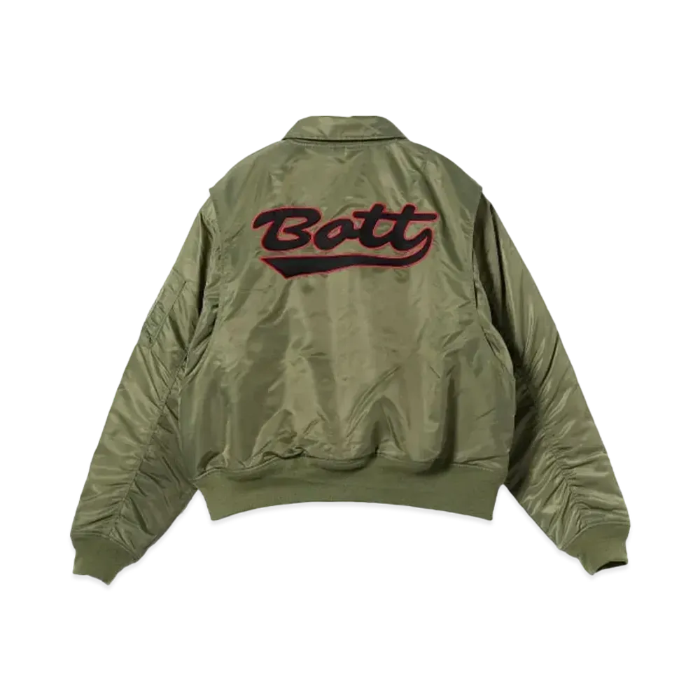 BEAMS T x BoTT / Nylon Flight Jacket "Olive"