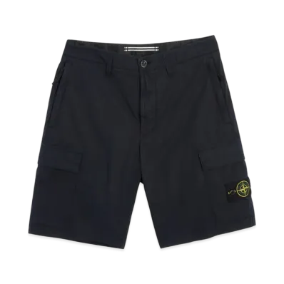 Stone Island L0803 Stretch Cotton Tela Paracadute Garment Dyed Cargo Bermuda Shorts - 22SS "Navy Blue"