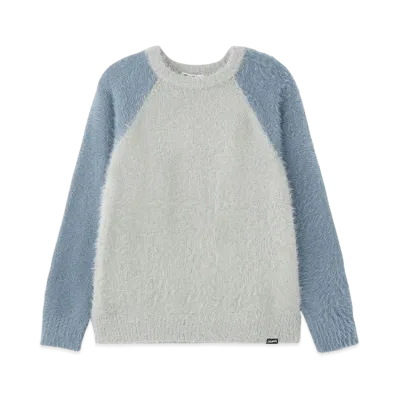 X-Girl Shaggy Knit Raglan Sleeve Top "Ltblue"