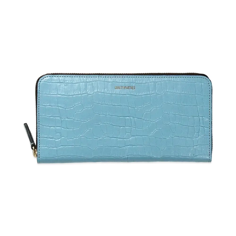 WACKO MARIA x SPEAKEASY / Round Zip Long Wallet "Light Blue"