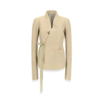 Rick Owens Women's Hollywood Leather Jacket "Beige"