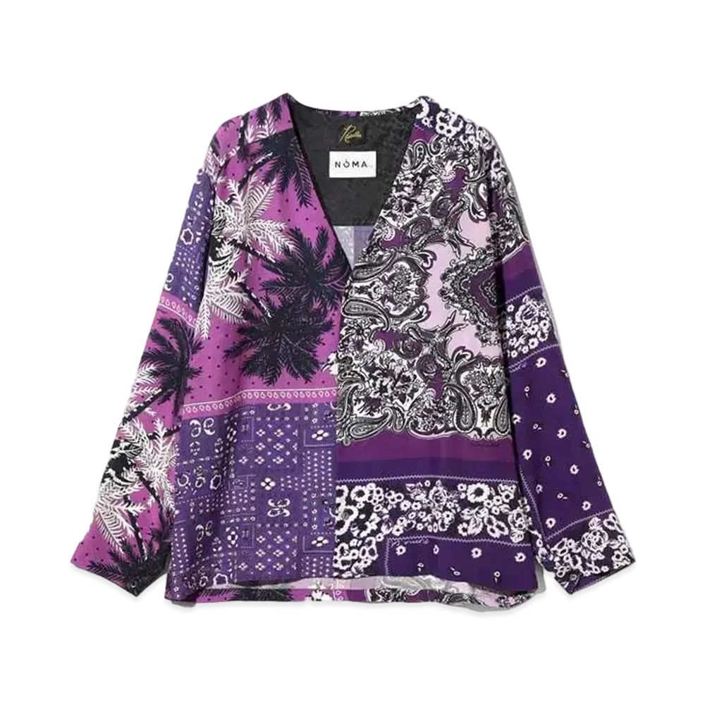 Needles x NOMA T.D. V Neck Shirt - Patchwork #1 "Purple"