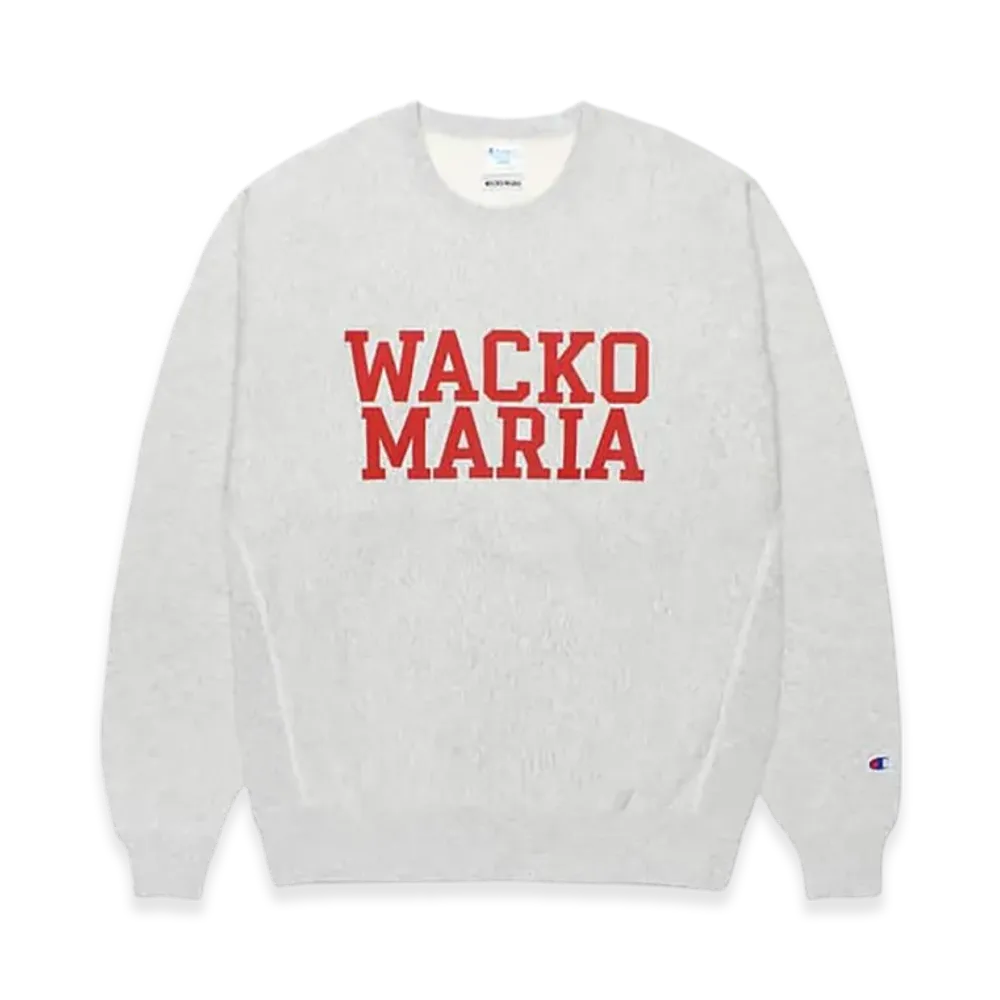 WACKO MARIA x Champion Reverse Weave Crew Neck Sweat Shirt "Silver Gray"