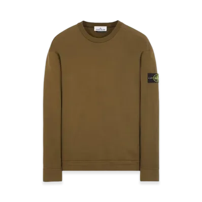 Stone Island 63750 Heavy Cotton Fleece Crewneck Sweatshirt - 23FW "Olive Green"