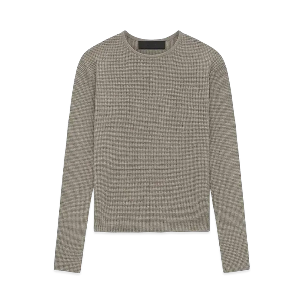 FEAR OF GOD ESSENTIALS Waffled Long Sleeve Sweather "Heather Gray"