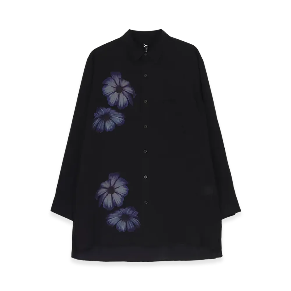 Ground Y Floral Print Long Sleeved Shirt "Black"
