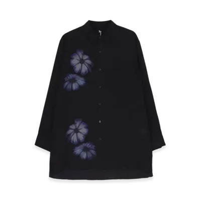 Ground Y Floral Print Long Sleeved Shirt "Black"