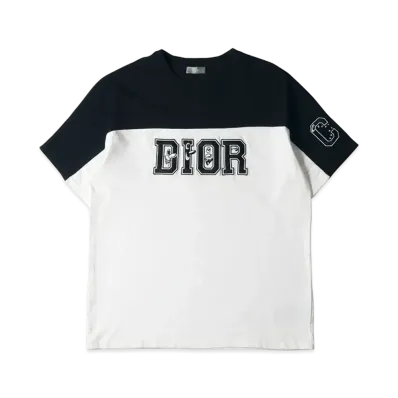 Dior x Kenny Scharf Men's Oversize Front Logo Crew Neck Short Sleeve Cut Sew "White/Black"
