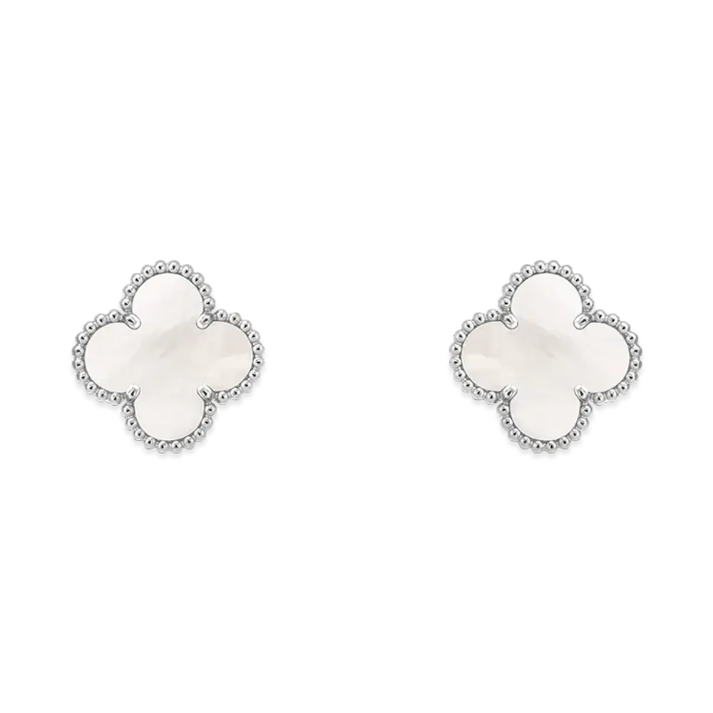 Van Cleef & Arpels Vintage Alhambra earrings "18K White gold/Mother-of-pearl"