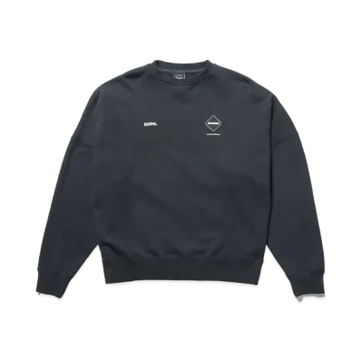 F.C.REAL BRISTOL Big Logo Crewneck Baggy Sweat "Black"