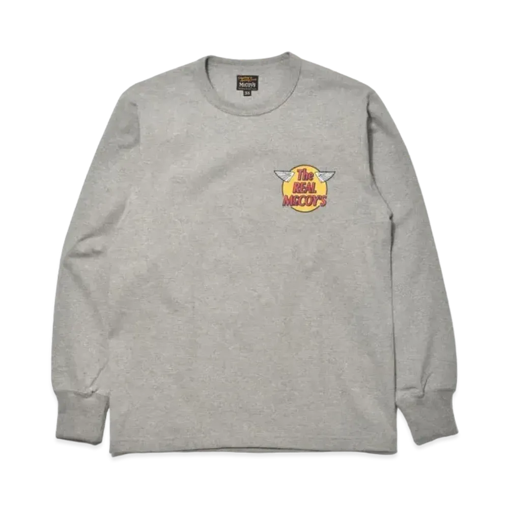 THE REAL McCOY'S Logo Tee L/S "Grey"