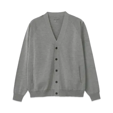 Goldwin Whole Garment Wool Knit Cardigan (Unisex) "Mix Charcoal"