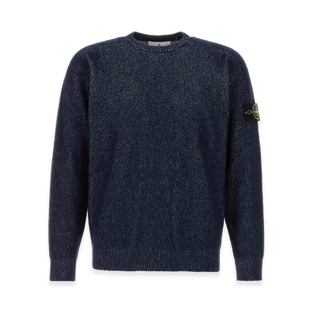 Stone Island Dark Blue Cotton Blend Sweater "Blue"