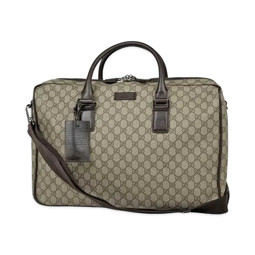 GUCCI GG Supreme PVC Leather Boston Bag "Brown"