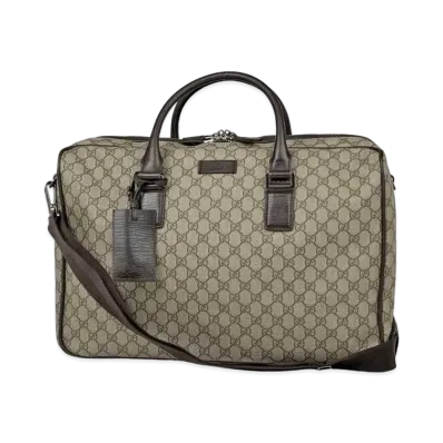 GUCCI GG Supreme PVC Leather Boston Bag "Brown"