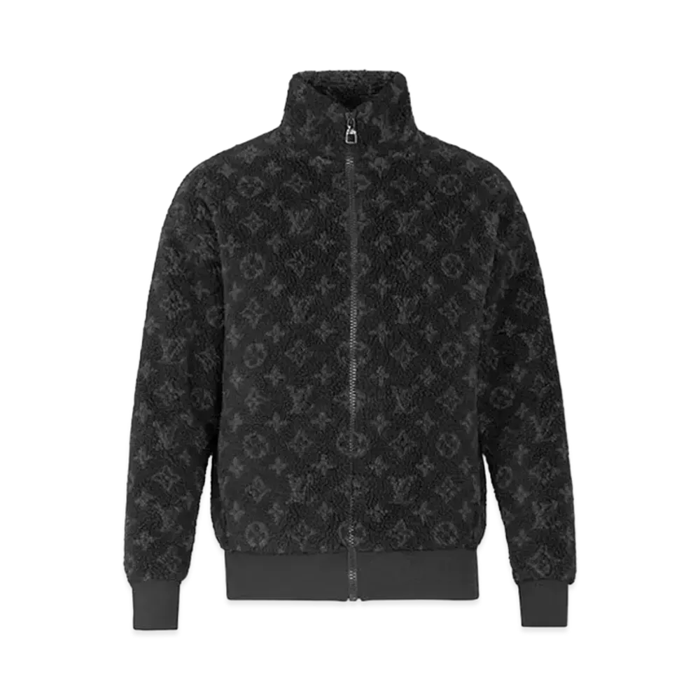 Louis Vuitton Monogram Jacquard Fleece Zip Through Jacket "Noir"