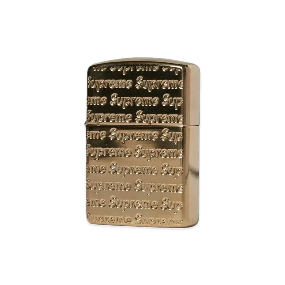 Supreme Repeat Engraved Zippo "Gold"