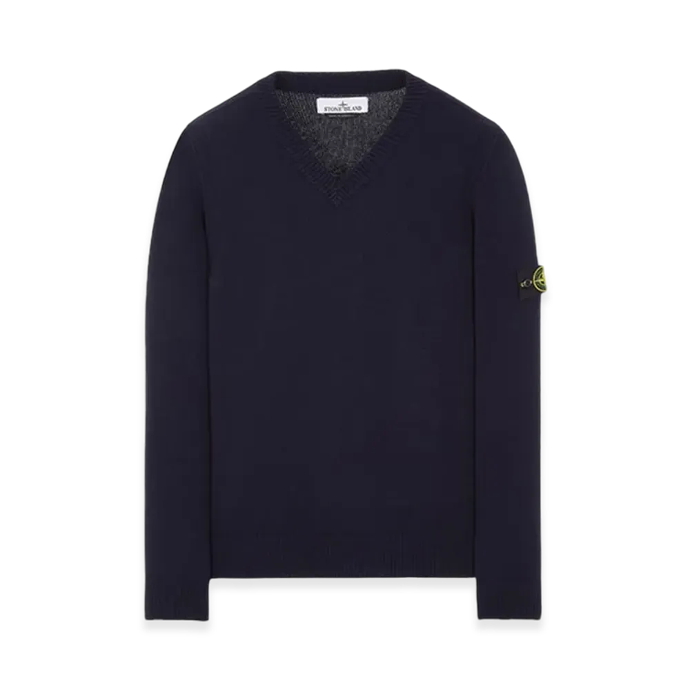 Stone Island 533A3 Lambswool V-Neck Knit - 23FW "Navy Blue"