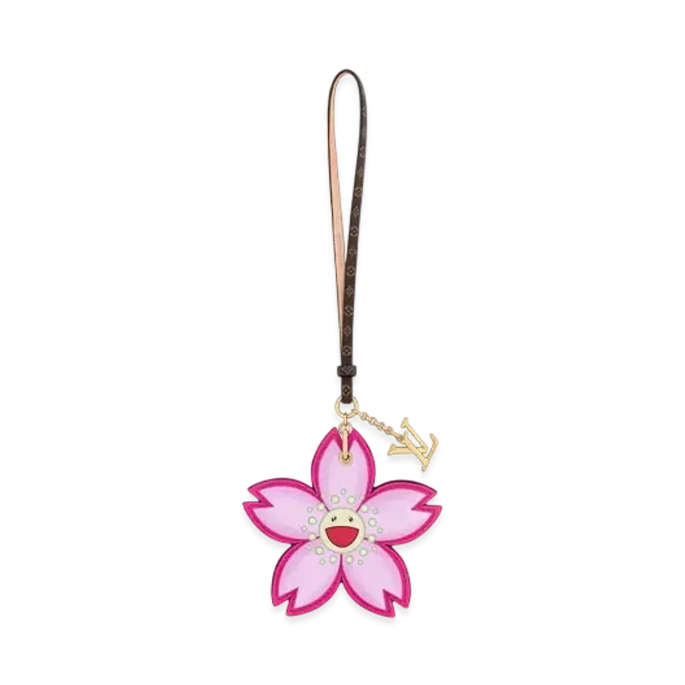 Louis Vuitton x Takashi Murakami Cherry Blossom Bag Charm Monogram Canvas "Pink"