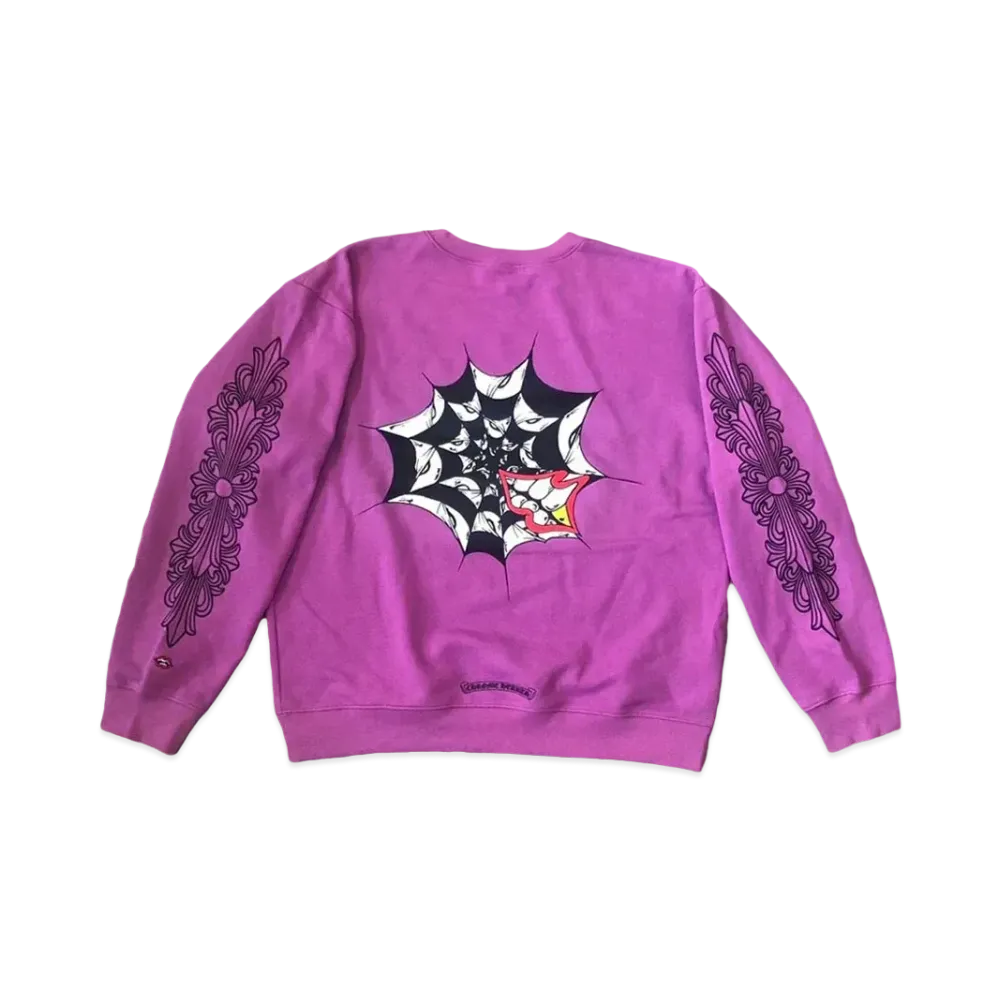 Chrome Hearts Matty Boy Spider Web Crewneck Sweatshirt "Purple"