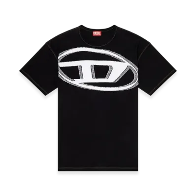 Diesel T-Doxt T-Shirt With Raw Jacquard Logo "Black"