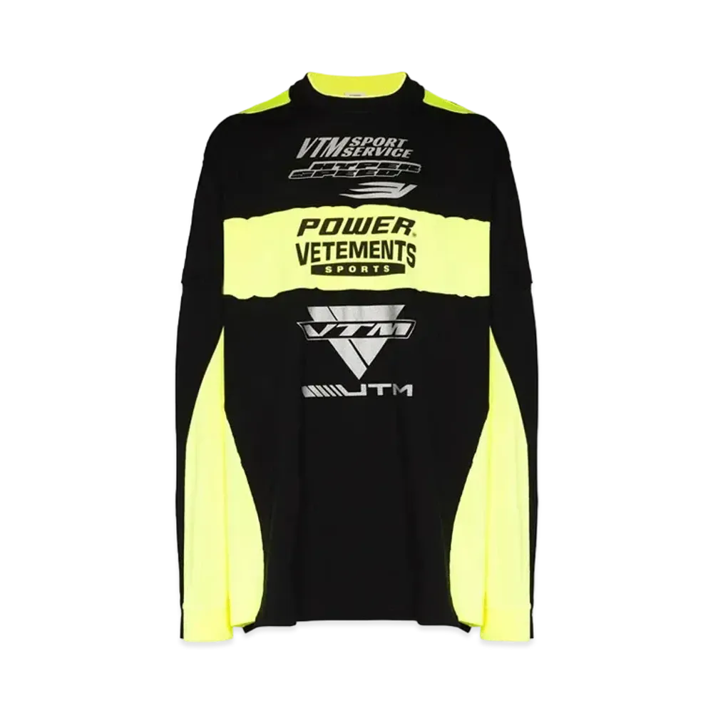 VETEMENTS Motocross Patched Logo LS Tee "Black"
