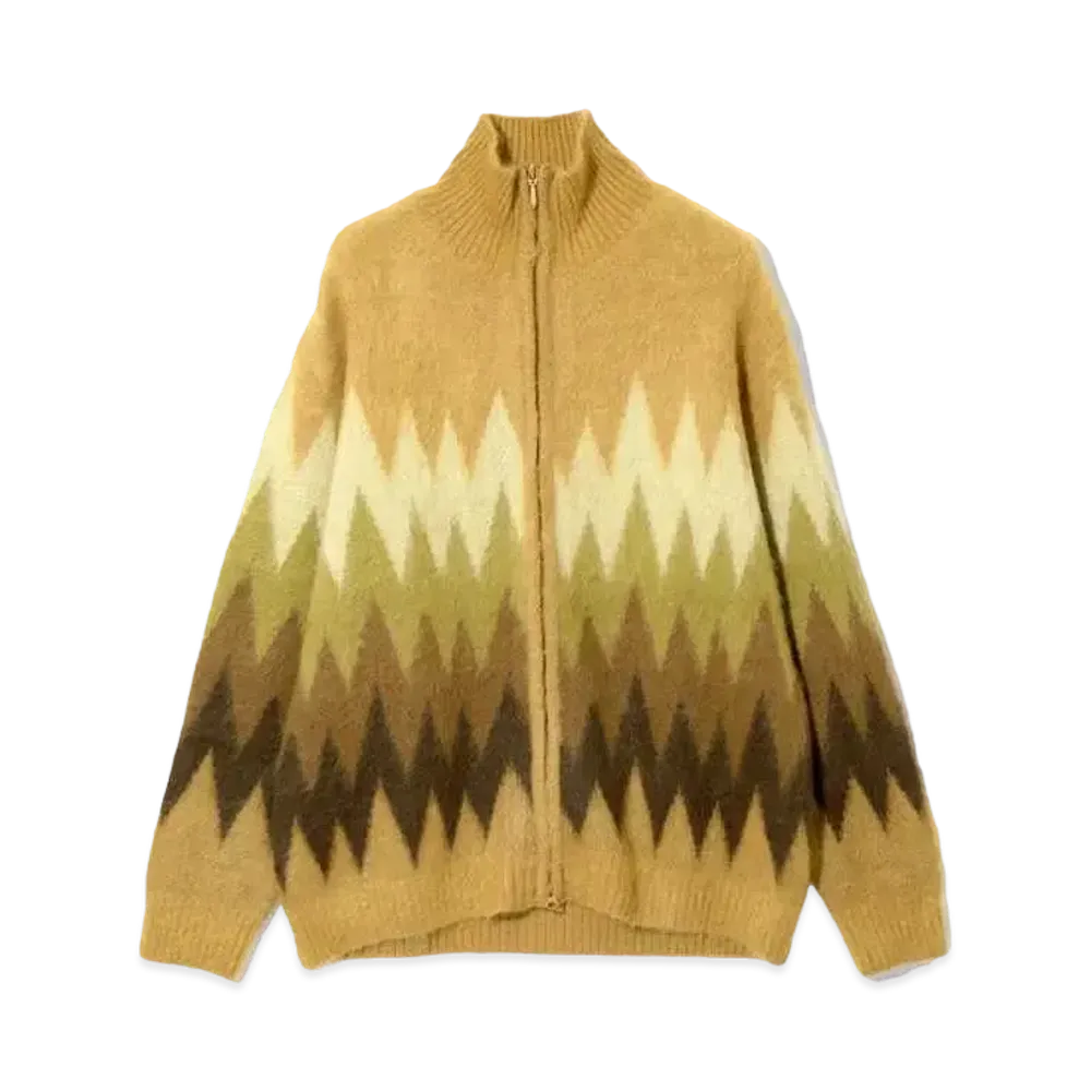 Needles x MIYAGIHIDETAKA Zipped Mohair Jacket - Zig-Zag "Yellow"