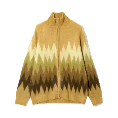 Needles x MIYAGIHIDETAKA Zipped Mohair Jacket - Zig-Zag "Yellow"